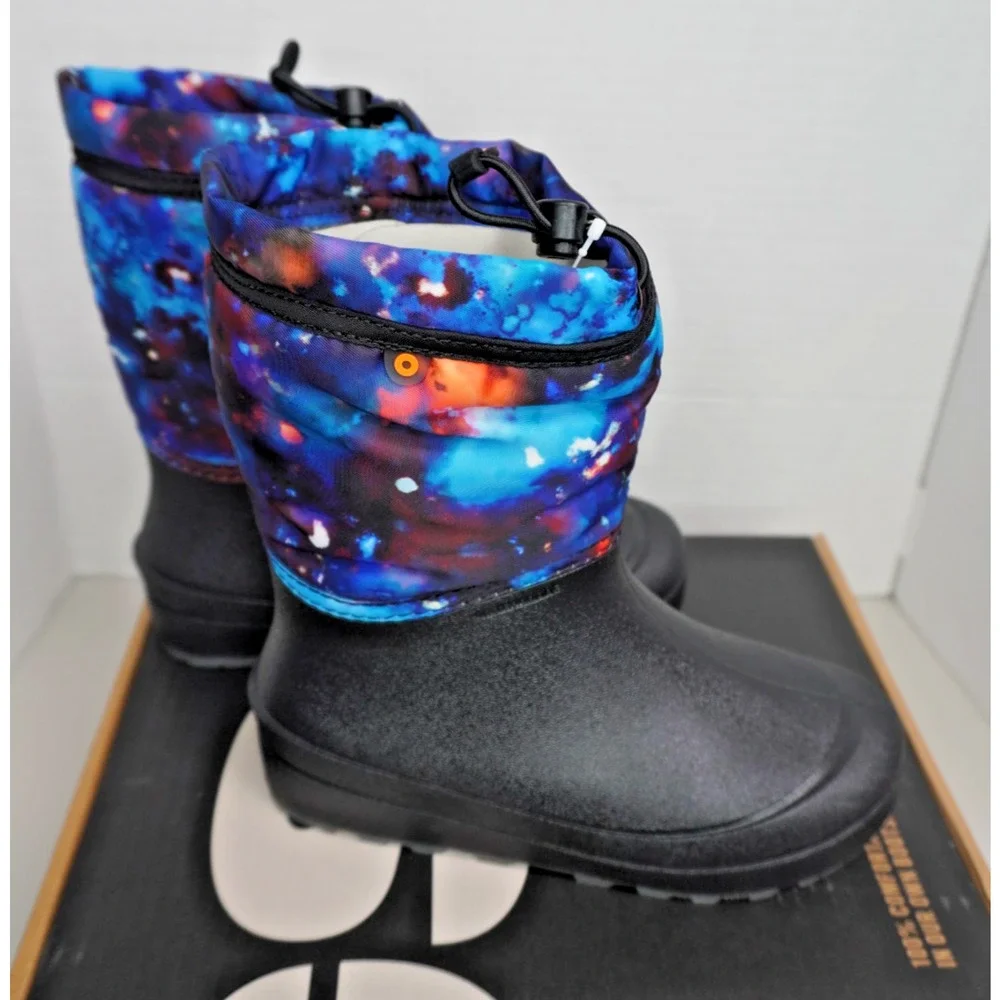 Bogs Kids' Snow Shell Sparkle Space/Aqua Multi Water Proof Size 3